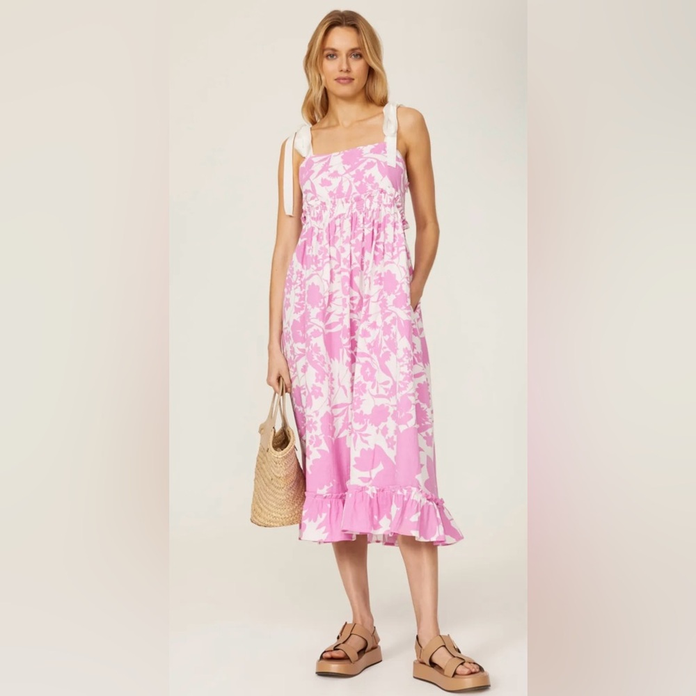 Peter Som x RTR Pink Floral Midi Dress Size 12